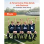 VEVOR Portable Folding Bench, 4 Seat Foldable Soccer Bench with Side Pockets and Carrying Bag, Lightweight Sideline Seating with