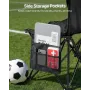 Portable Folding Bench, 4 Seat Foldable Soccer Bench with Side Pockets and Carrying Bag, Lightweight Sideline Seating with Back 