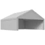 Carport Replacement Canopy, 6 x 6 m Potable Garage Tent Top Tarp with Sidewalls, UV-Resistant & Waterproof, Heavy Duty Car Shelt