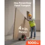 Panel Dolly, 453,6 kg Bæreevne, Gipsplader med 25 cm gummihjul