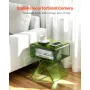 VEVOR Acrylic Nightstand Side Table, Modern Clear Bedside Table with Storage Shelf, Transparent Small End Desk for Living Room, 