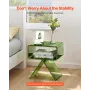 Acrylic Nightstand Side Table, Modern Clear Bedside Table with Storage Shelf, Transparent Small End Desk for Living Room, Bedroo
