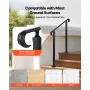 Handrails for Outdoor Steps, 2-3 Step Adjustable Height, Carbon Steel Transitional Handrail with Installation Kit, Exterior Hand