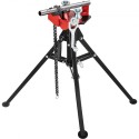 Tripod Pipe Chain Vise | 1/8"-5" Pipe Capacity | 36.4" Length | Portable Folding Steel Legs | Grab, Support, and Bend Pipes |