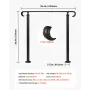 Handrails for Outdoor Steps, 2-3 Step Adjustable Height, Carbon Steel Transitional Handrail with Installation Kit, Exterior Hand