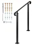 Handrails for Outdoor Steps, 2-3 Step Adjustable Height, Carbon Steel Transitional Handrail with Installation Kit, Exterior Hand