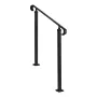 Handrails for Outdoor Steps, 2-3 Step Adjustable Height, Carbon Steel Transitional Handrail with Installation Kit, Exterior Hand