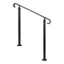 Handrails for Outdoor Steps, 2-3 Step Adjustable Height, Carbon Steel Transitional Handrail with Installation Kit, Exterior Hand