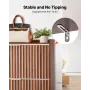Shoe Cabinet with 2 Flip Drawers, Mid-Century Shoes Storage Cabinet with Anti-Tipping Device, Freestanding Fluted Shoe Organizer