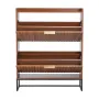Shoe Cabinet with 2 Flip Drawers, Mid-Century Shoes Storage Cabinet with Anti-Tipping Device, Freestanding Fluted Shoe Organizer