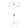 Acrylic Drink Table, Clear End Table Round Top with Solid Post, Modern Acrylic Cake Table Stand, Transparent Side Desk for Coffe