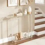 Acrylic Console Table, 2 Tiers Narrow Side Desk with Bottom Open Storage, Modern Rectangle Acrylic End Table, Transparent Entry 