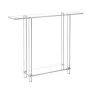 Acrylic Console Table, 2 Tiers Narrow Side Desk with Bottom Open Storage, Modern Rectangle Acrylic End Table, Transparent Entry 