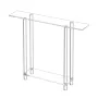 Acrylic Console Table, 2 Tiers Narrow Side Desk with Bottom Open Storage, Modern Rectangle Acrylic End Table, Transparent Entry 