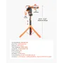 LED Work Light with Stand, 8Ah, Rechargeable Cordless Camping Light, with 3 Lamp Heads, Detachable Tripod Stand, 2200 Lumens 300