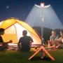 VEVOR LED Work Light with Stand, 8Ah, Rechargeable Cordless Camping Light, with 3 Lamp Heads, Detachable Tripod Stand, 2200 Lume