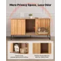 Cat Litter Box Enclosure Furniture, 120 cm Hidden Litter Box Cabinet with Scratch Pad & Storage, Waterproof Cat Washroom End Tab