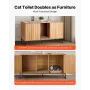 Cat Litter Box Enclosure Furniture, 120 cm Hidden Litter Box Cabinet with Scratch Pad & Storage, Waterproof Cat Washroom End Tab