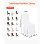 30 Pcs White Chair Covers, Polyester Spandex Chair Cover, Stretch Slipcovers for Wedding Party Dining Banquet Flat-Front Chair C