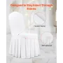 30 Pcs White Chair Covers, Polyester Spandex Chair Cover, Stretch Slipcovers for Wedding Party Dining Banquet Flat-Front Chair C