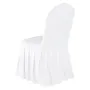 30 Pcs White Chair Covers, Polyester Spandex Chair Cover, Stretch Slipcovers for Wedding Party Dining Banquet Flat-Front Chair C