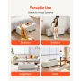 Storage Ottoman Bench, Button-Tufted End of Bed Bench with Side Bags, Flip-up Upholstered Storage Chest with Metal Frame, Linen 