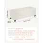 Storage Ottoman Bench, Button-Tufted End of Bed Bench with Side Bags, Flip-up Upholstered Storage Chest with Metal Frame, Linen 