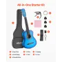 VEVOR Classical Guitar, 780 mm, Wood Classical Guitar Starter Kit for Beginners, with Nylon Strings, Gig Bag, Strap, Tuner, Extr