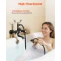 Clawfoot Tub Faucet, Wall Mount Bathtub Faucets with Handheld Shower, Vintage Matte Black Clawfoot Tub Filler Faucet Shower Kit 