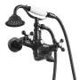 Clawfoot Tub Faucet, Wall Mount Bathtub Faucets with Handheld Shower, Vintage Matte Black Clawfoot Tub Filler Faucet Shower Kit 
