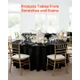 VEVOR Black Round Tablecloths 6 Pack, 120 Inches in Diameter, Stain- & Wrinkle- Resistant, Machine Washable Table Clothes, Polye