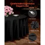 Black Round Tablecloths 6 Pack, 120 Inches in Diameter, Stain- & Wrinkle- Resistant, Machine Washable Table Clothes, Polyester F