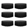 VEVOR Black Round Tablecloths 6 Pack, 120 Inches in Diameter, Stain- & Wrinkle- Resistant, Machine Washable Table Clothes, Polye