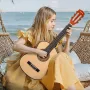 klassisk guitar, 780 mm, klassisk træ-guitar-startsæt til
