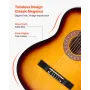 Classical Guitar, 960 mm, Wood Classical Guitar Starter Kit for Beginners, with Nylon Strings, Gig Bag, Strap, Tuner, Extra Stri