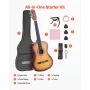 Classical Guitar, 960 mm, Wood Classical Guitar Starter Kit for Beginners, with Nylon Strings, Gig Bag, Strap, Tuner, Extra Stri