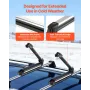 VEVOR Ski & Snowboard Roof Rack, Carry up to 4 Pairs of Skis or 2 Snowboards, 2 PCS Aluminum Universal Car Roof Rack with Lock &