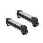 Ski & Snowboard Roof Rack, Carry up to 4 Pairs of Skis or 2 Snowboards, 2 PCS Aluminum Universal Car Roof Rack with Lock & Rubbe