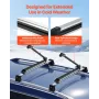 VEVOR Ski & Snowboard Roof Rack, Carry up to 6 Pairs of Skis or 4 Snowboards, 2 PCS Aluminum Universal Car Roof Rack with Lock &