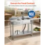 Stainless Steel Utility Sink, Free Standing Single Bowl Commercial Kitchen Sink with Drawer, Faucet and Hot & Cold Water Pipe, U