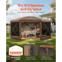VEVOR Pop up Gazebo Screen Tent, 3.6x3.6 m Large 8-Sided Camping Canopy Tent with Removable Top & Carry Bag, Quick-Set & Bite-Pr