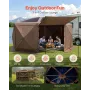 Pop up Gazebo Screen Tent, 4.57x4.57 m Large 8-Sided Camping Canopy Tent with Removable Top & Carry Bag, Quick-Set & Bite-Proof,