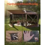 VEVOR Pop up Gazebo Screen Tent, 3.6x3.6 m Large 8-Sided Camping Canopy Tent with Removable Top & Carry Bag, Quick-Set & Bite-Pr
