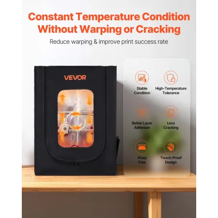 VEVOR 3D Printer Enclosure, Dustproof Waterproof Oxford Cloth 3D Printer Tent, Constant Temperature Protective Case with LED Lig