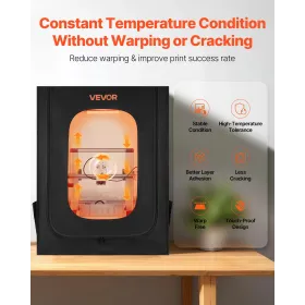 3D Printer Enclosure, Dustproof Waterproof Large Oxford Cloth 3D Printer Tent, Constant Temperature Protective Case with LED Lig