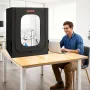 3D Printer Enclosure, Dustproof Waterproof Large Oxford Cloth 3D Printer Tent, Constant Temperature Protective Case with LED Lig