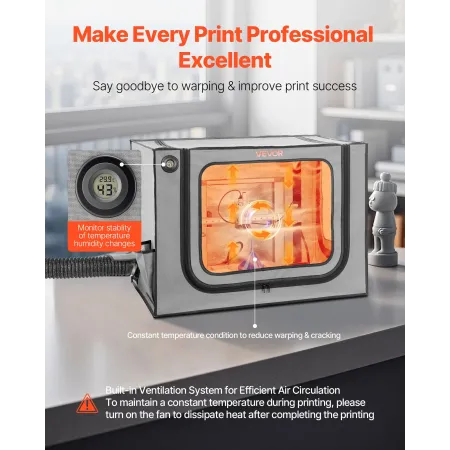 VEVOR 3D Printer Enclosure with Ventilation, Dustproof Waterproof Large Size 600D Oxford Cloth 3D Printer Tent, Constant Tempera