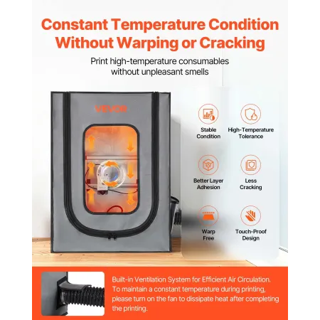 3D Printer Enclosure with Ventilation, Dustproof Waterproof Oxford Cloth Resin 3D Printer Tent, Constant Temperature Protective 