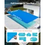 Solar Pool Cover, 10.97 x 5.49m Rectangle Pool Bubble Cover, 8 Mil Pools Solar Blanket with Bubble & PE Material, Daytime Heat A