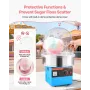 Electric Cotton Candy Machine, 1000W Electric Floss Maker With Cover, Commercial Cotton Candy Machine w/Stainless Steel Bowl & S